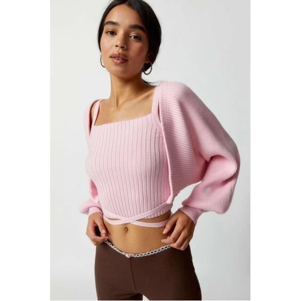 Silence + Noise Adelie Balloon Sleeve Shrug Sweater